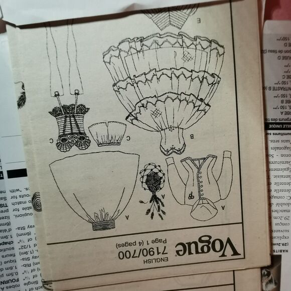 Barbie Doll Sewing Pattern Lot Vogue Silkstone Dress Clothes Skirt Top Custom - Picture 5 of 10